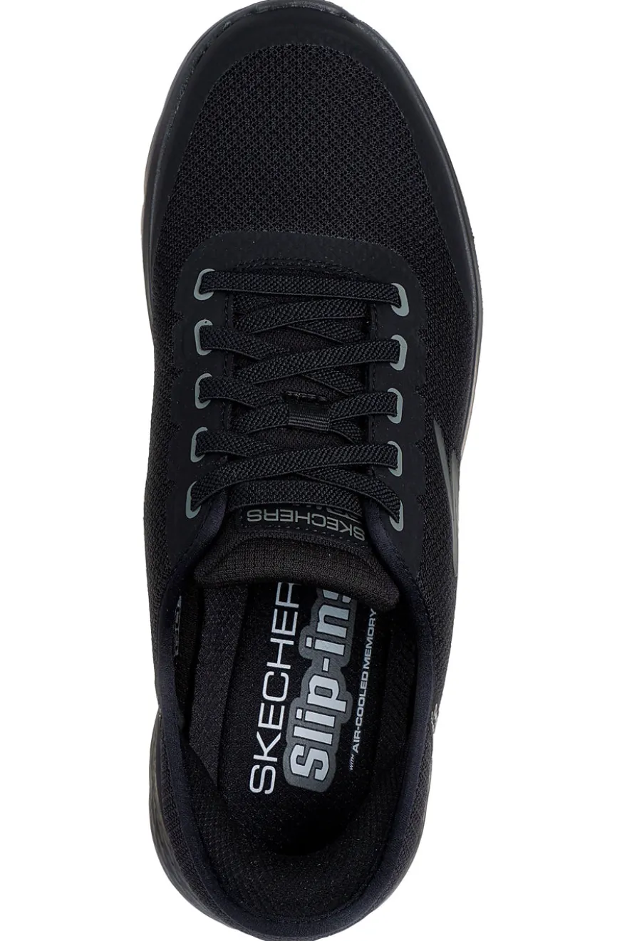 Sneakers nere slip-on in mesh con Air Cooled Memory Foam Skechers Go Walk Flex Netro