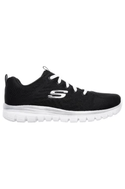 Sneakers nero bianco Memory Foam Skechers Graceful Get Connected