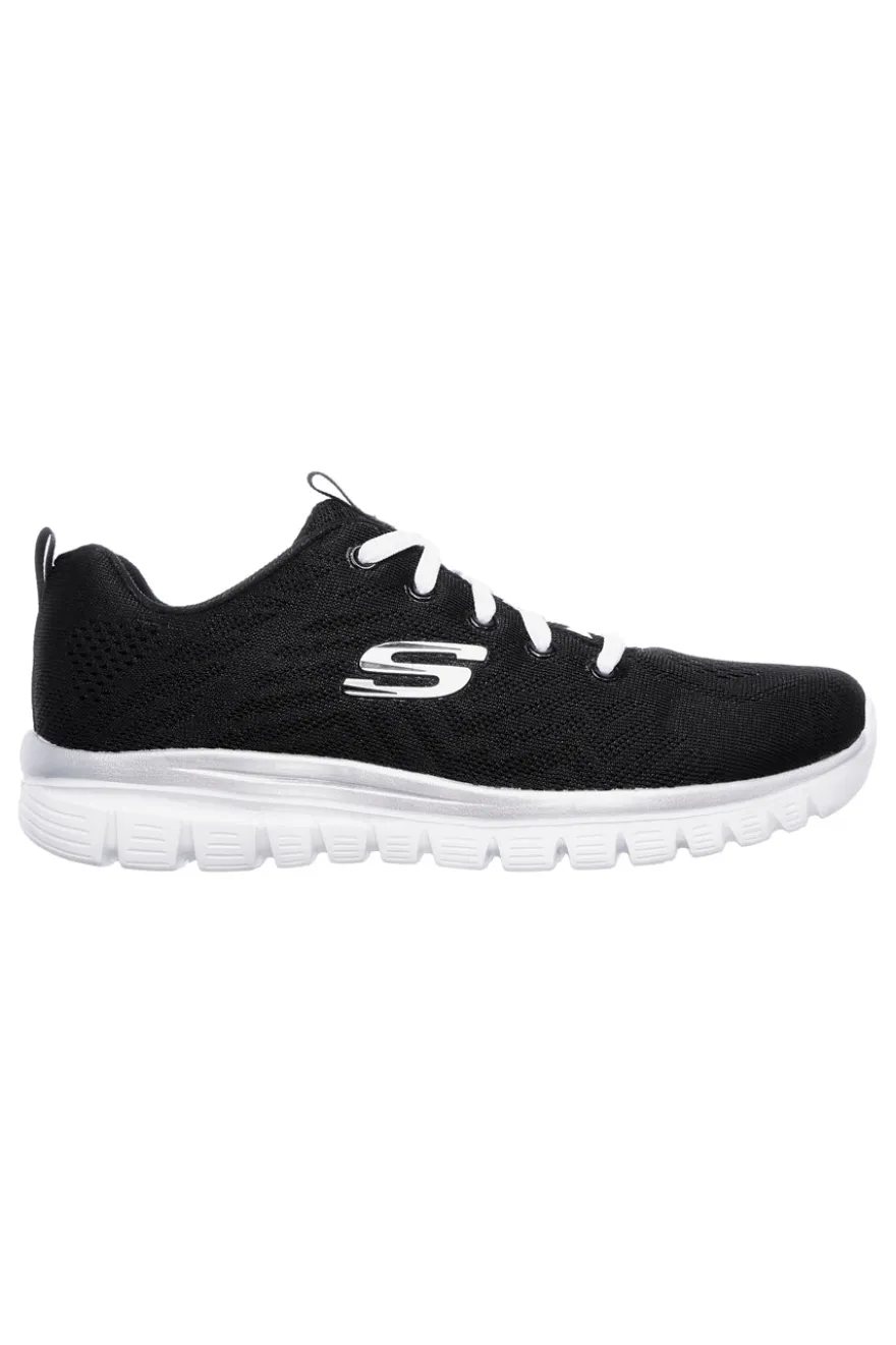 Sneakers nero bianco Memory Foam Skechers Graceful Get Connected
