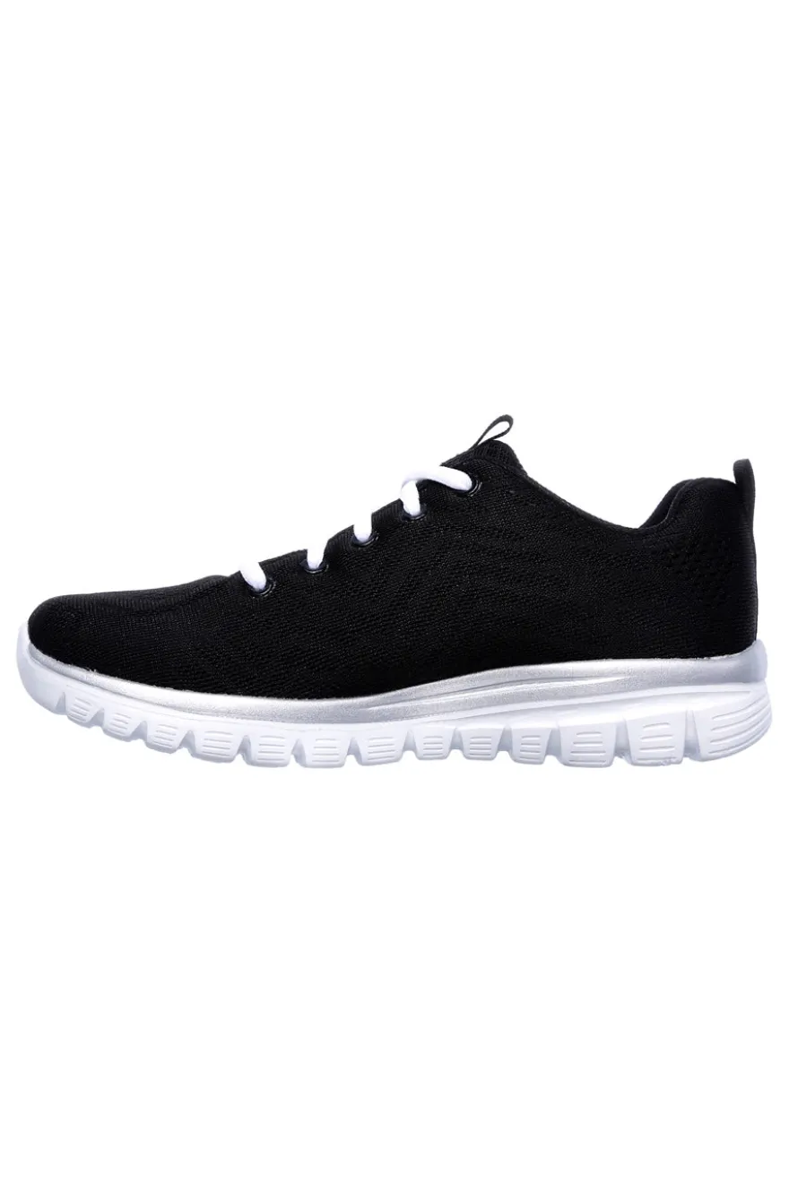 Sneakers nero bianco Memory Foam Skechers Graceful Get Connected