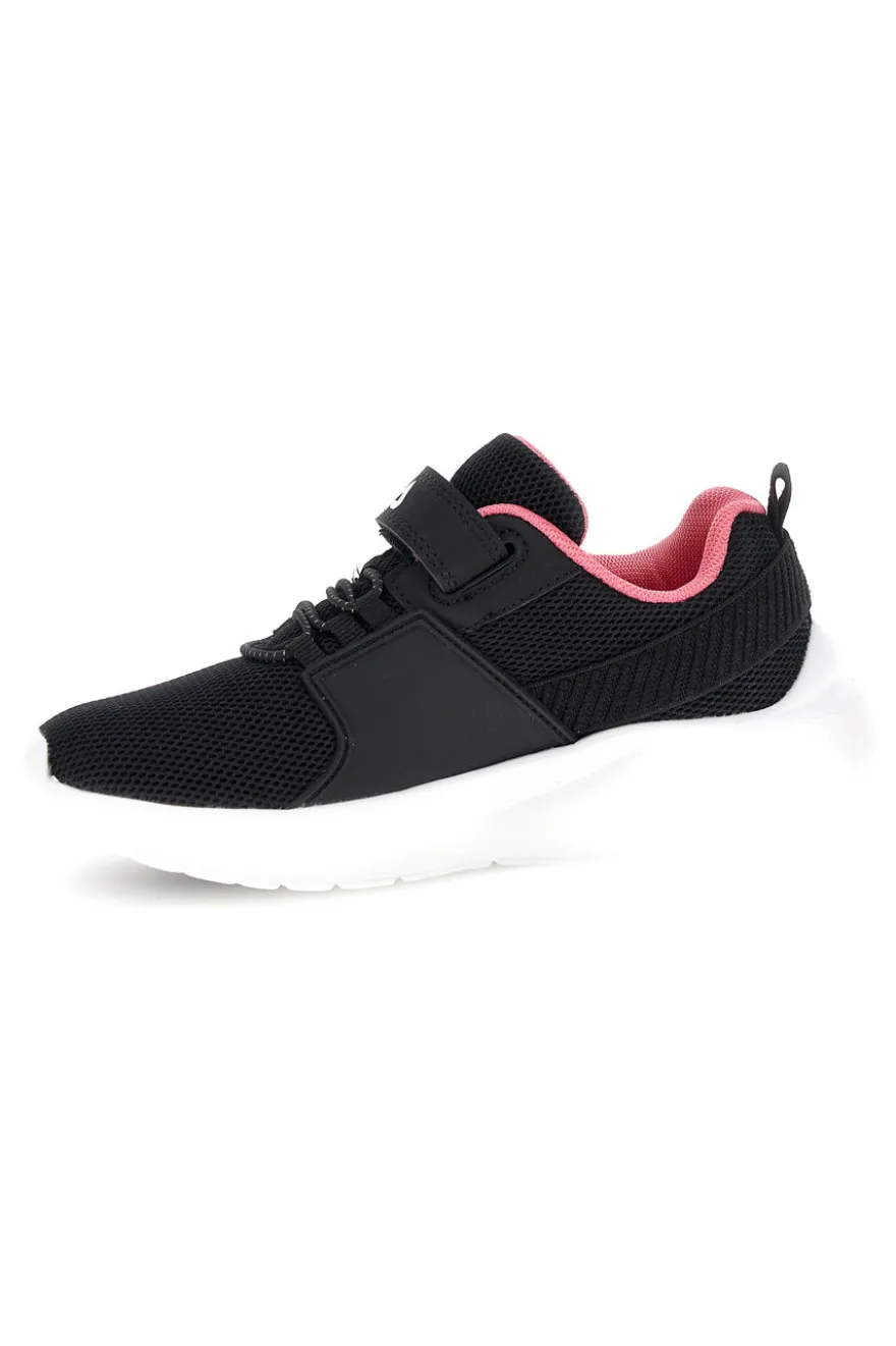 Sneakers nero con strappi e inserti rosa Fila Upspark Velcro Kids