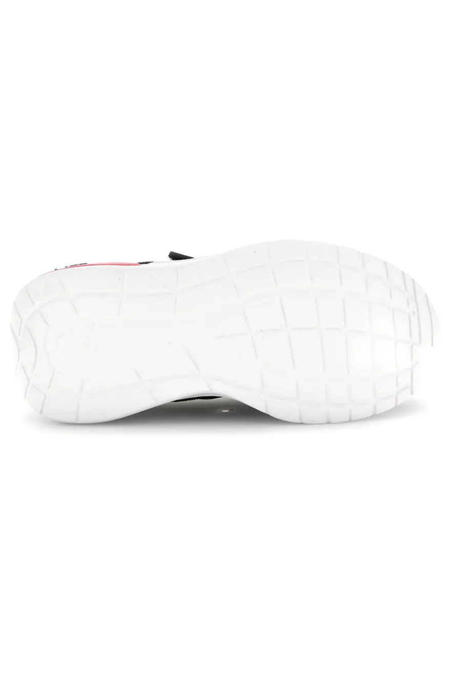 Sneakers nero con strappi e inserti rosa Fila Upspark Velcro Kids