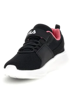 Sneakers nero con strappi e inserti rosa Fila Upspark Velcro Kids