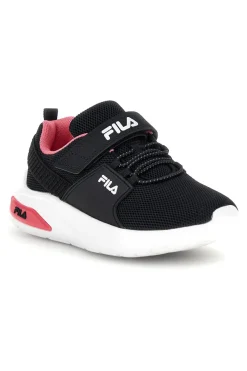 Sneakers nero con strappi e inserti rosa Fila Upspark Velcro Kids