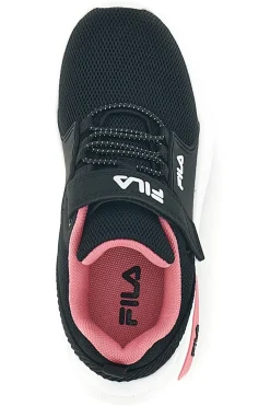 Sneakers nero con strappi e inserti rosa Fila Upspark Velcro Kids