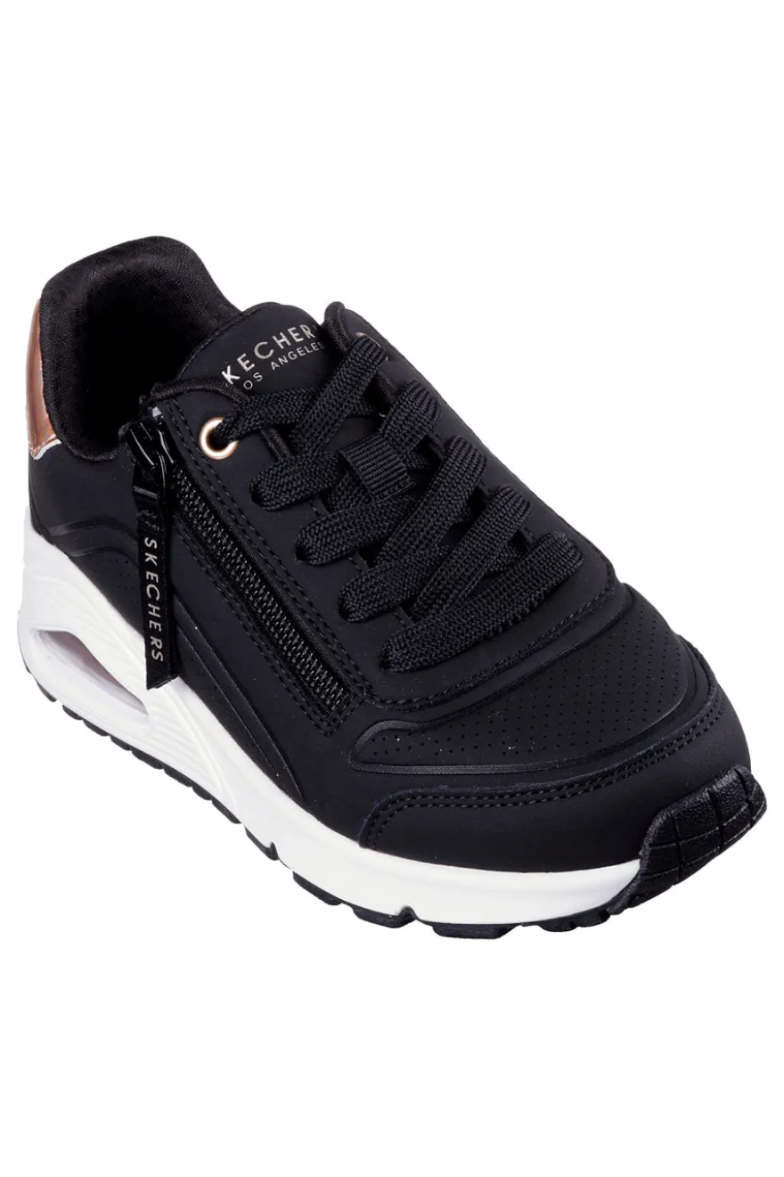 Sneakers nero con zip laterale Skechers Uno gen1 zip and stride