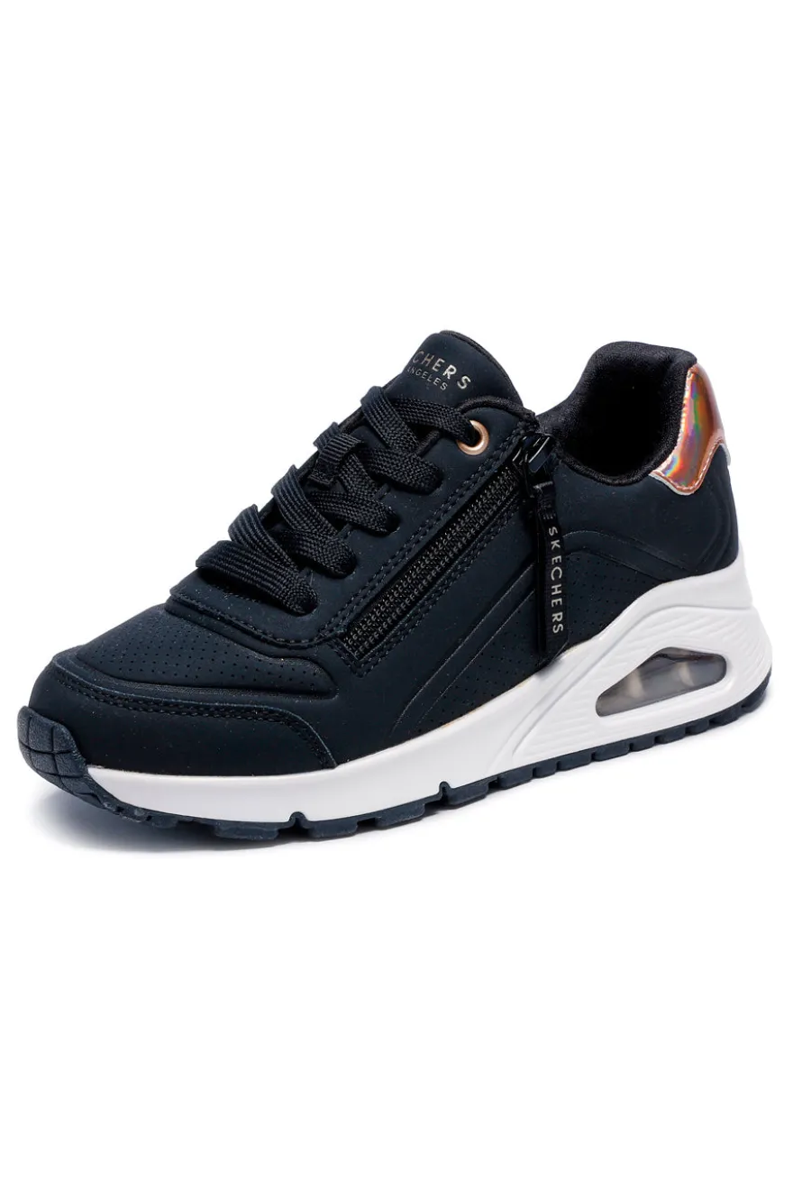 Sneakers nero con zip laterale Skechers Uno gen1 zip and stride