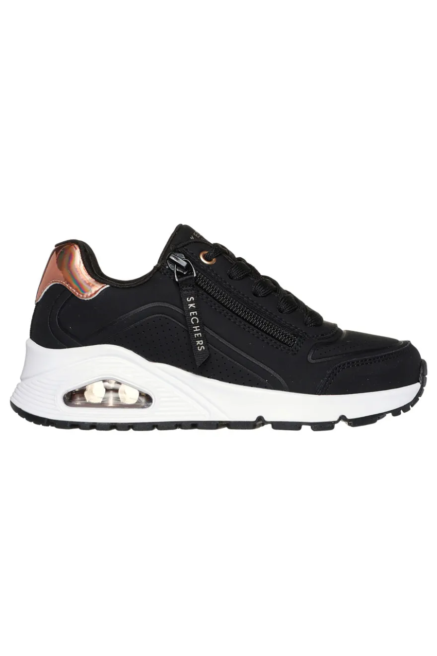 Sneakers nero con zip laterale Skechers Uno gen1 zip and stride