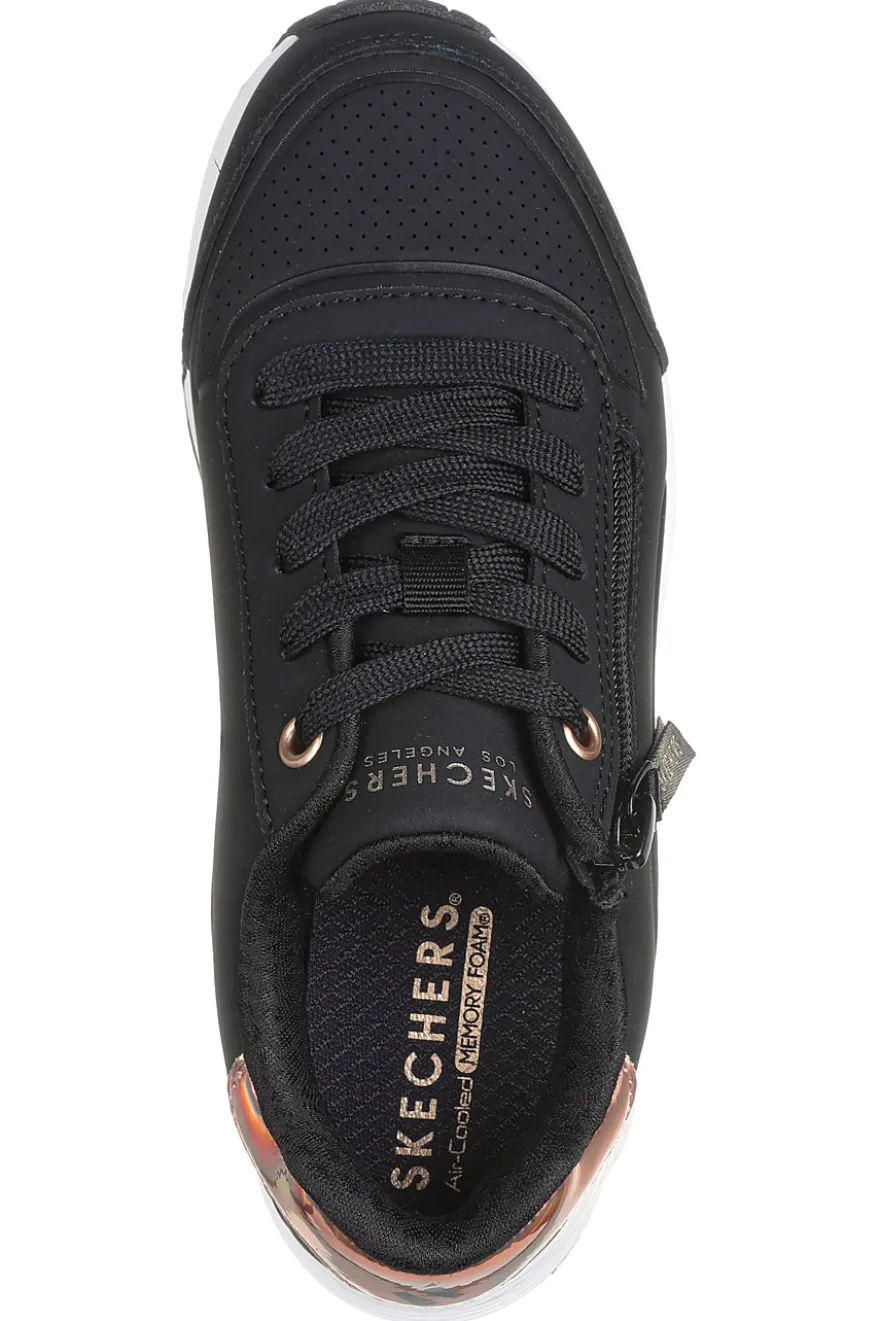 Sneakers nero con zip laterale Skechers Uno gen1 zip and stride