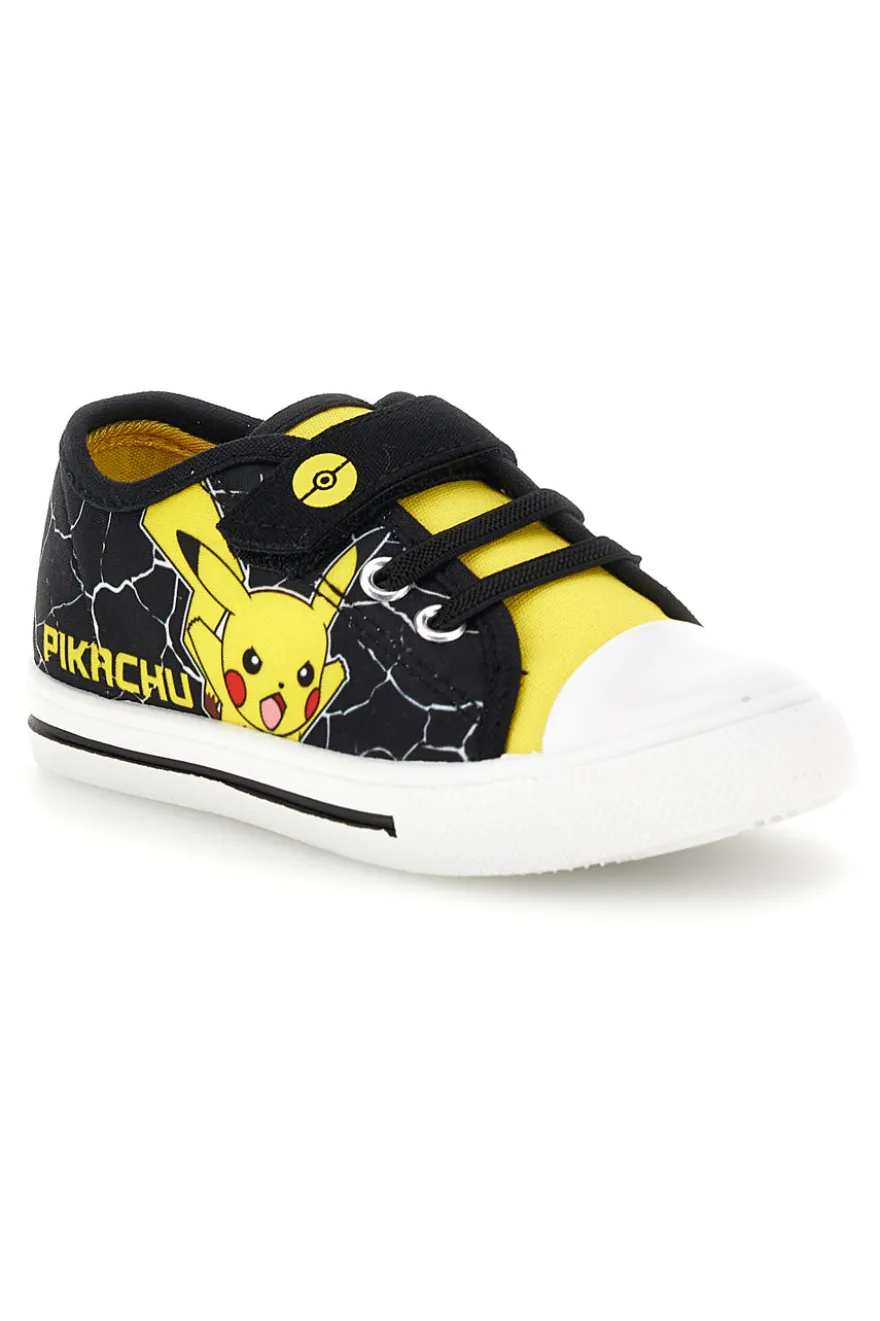 Sneakers nero giallo stampa Pokémon strappi Pokemon PO003973