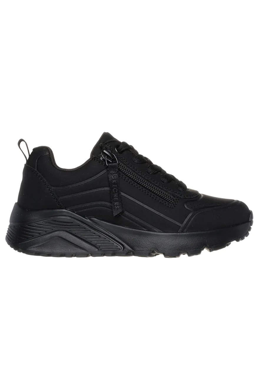Sneakers nero Memory Foam con zip Skechers Uno Lite Easy Zip