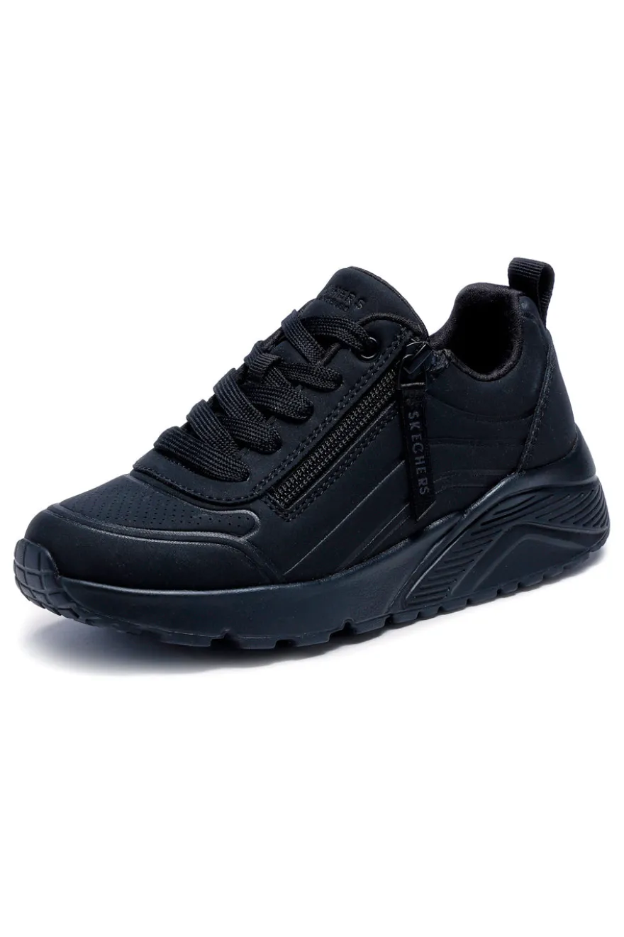 Sneakers nero Memory Foam con zip Skechers Uno Lite Easy Zip