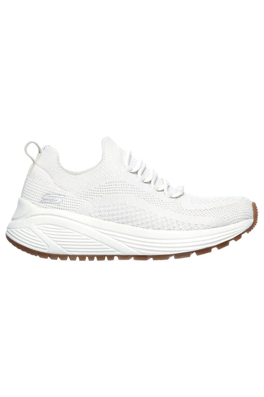 Sneakers off white in mesh slip on con memory foam Skechers Bobs Sparrow 2.0 Allegiance Crew