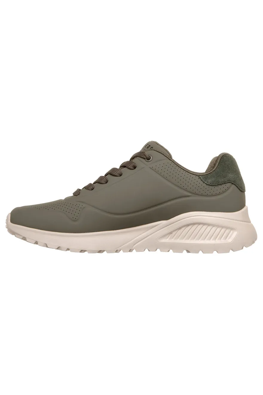 Sneakers olive con Memory Foam Skechers Uno Lite Suited Lite