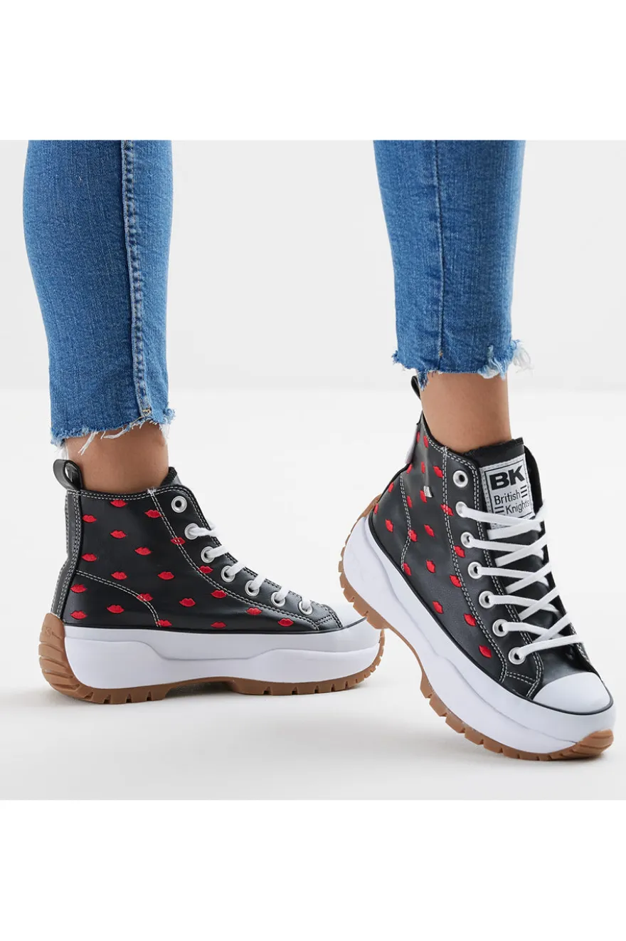 Sneakers Platform British Knights Kaya Mid Fly Nero