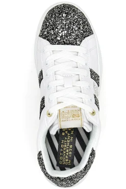 Sneakers Platform Cotton Belt Yard Glitter Bianche