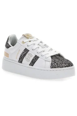 Sneakers Platform Cotton Belt Yard Glitter Bianche