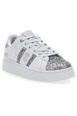 Sneakers Platform Cotton Belt Yard Glitter Bianche