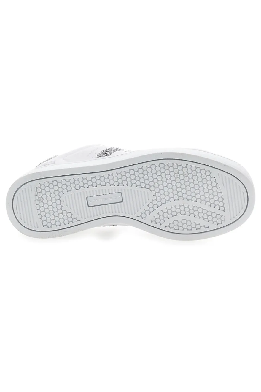 Sneakers Platform Cotton Belt Yard Glitter Bianche