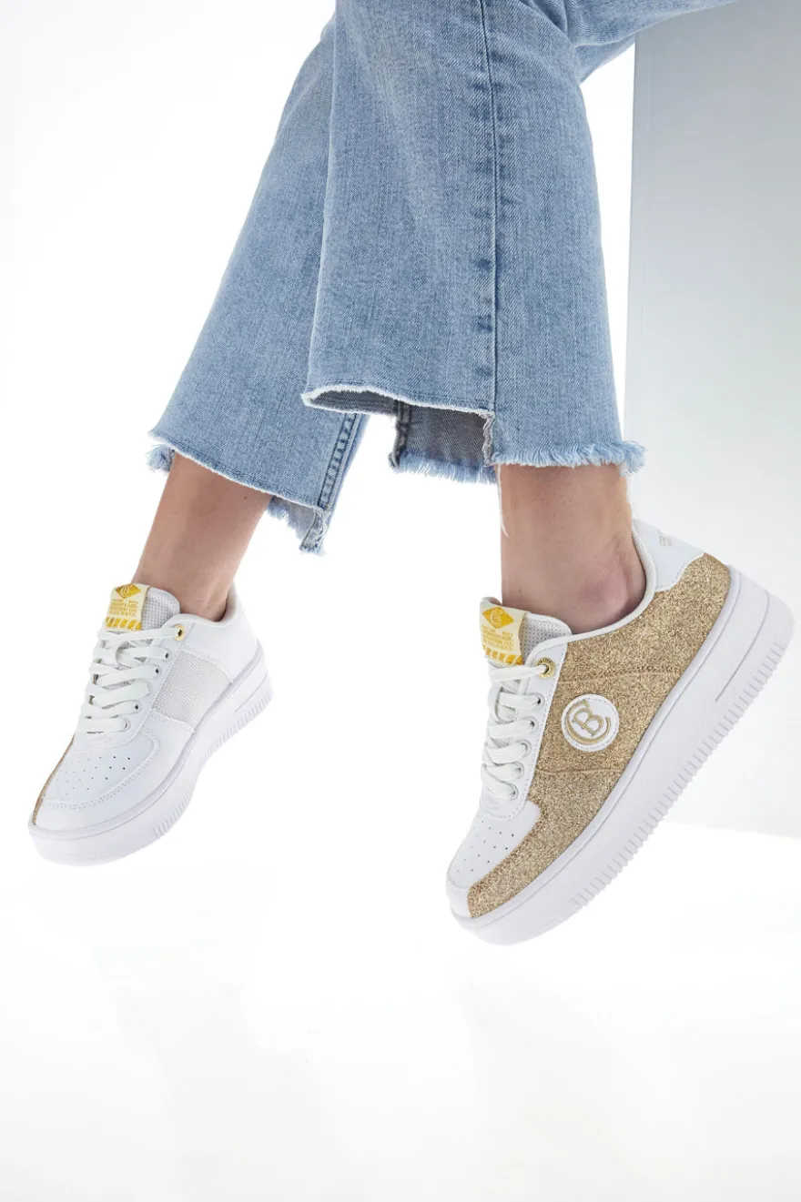Sneakers Platform Cotton Belt Bipolar Glitter oro