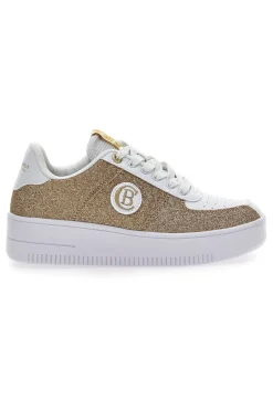 Sneakers Platform Cotton Belt Bipolar Glitter oro