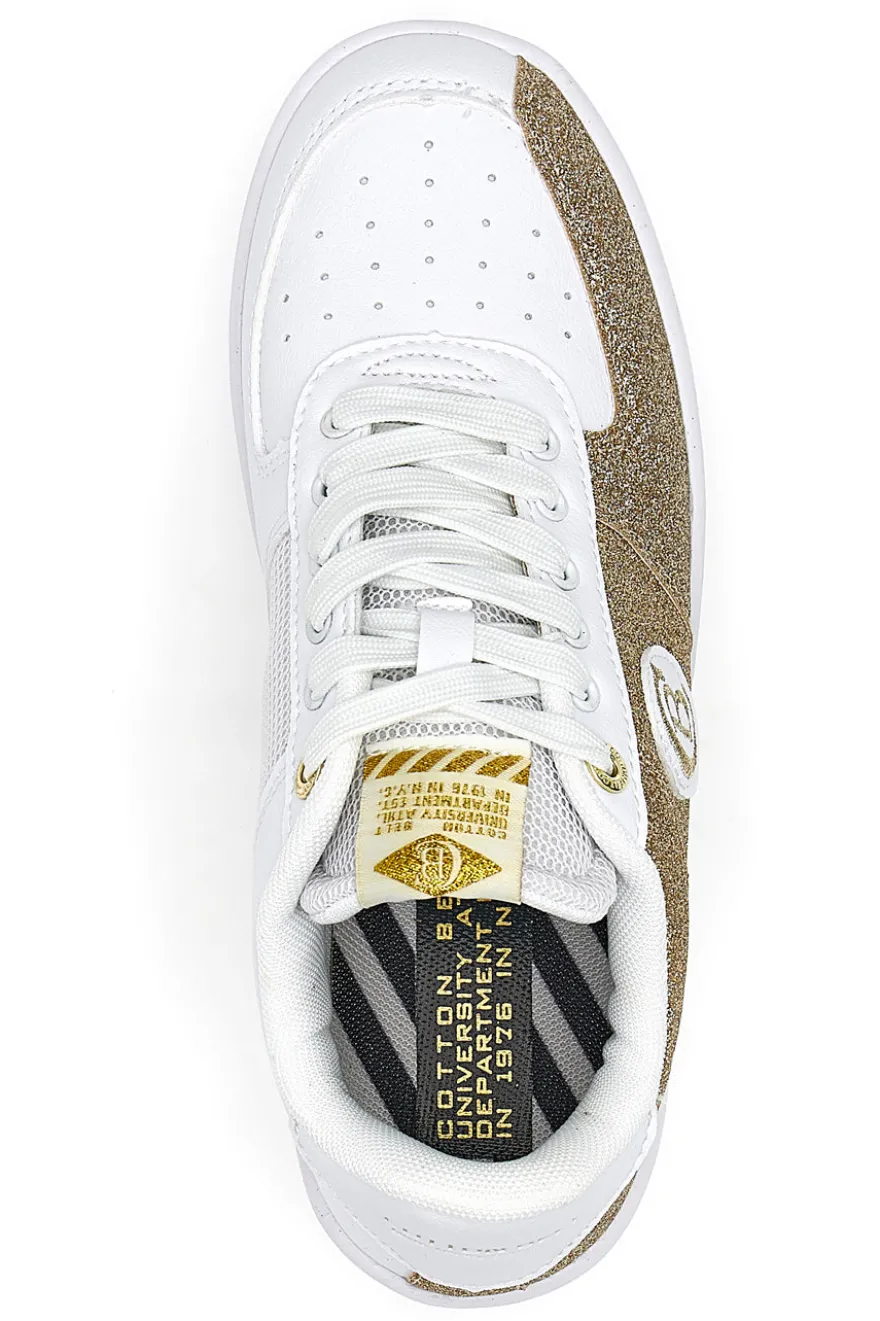 Sneakers Platform Cotton Belt Bipolar Glitter oro