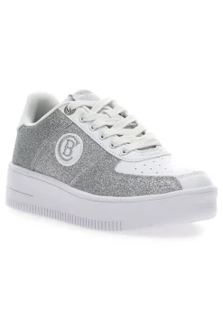 Sneakers Platform Cotton Belt Bipolar Glitter Argento