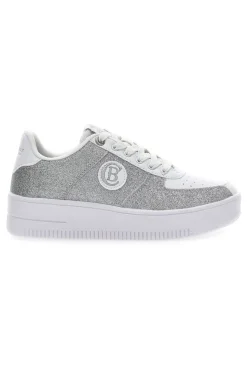 Sneakers Platform Cotton Belt Bipolar Glitter Argento