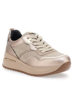 Sneakers Platino Con Platform e Glitter Inblu IN397054