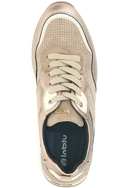 Sneakers Platino Con Platform e Glitter Inblu IN397054