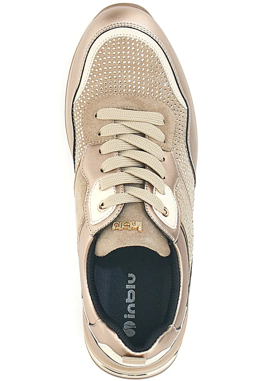 Sneakers Platino Con Platform e Glitter Inblu IN397054