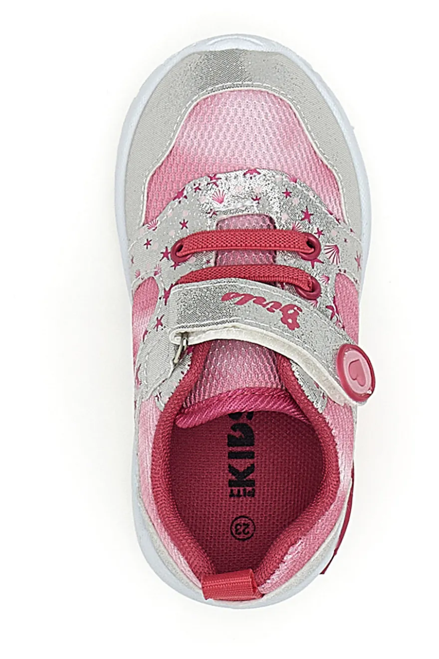 Sneakers Primi Passi rosa e argento fantasia stellata primi passi Pitt kids PK2187B