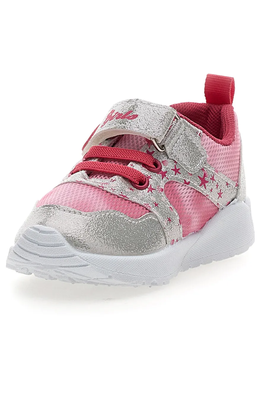 Sneakers Primi Passi rosa e argento fantasia stellata primi passi Pitt kids PK2187B