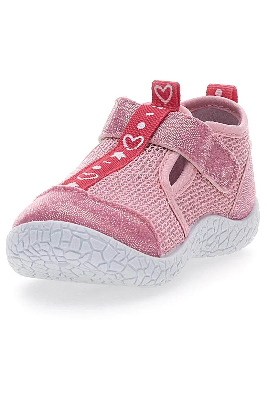 Sneakers Primi Passi Rosa con Dettagli Glitter Pitt Kids 1006