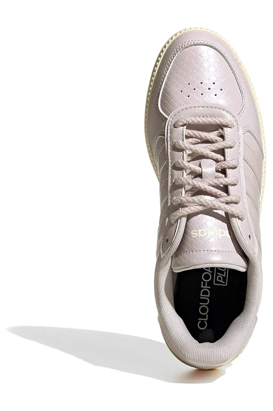 Sneakers rosa cipria effetto pelle con suola rialzata Adidas Breaknet Sleek