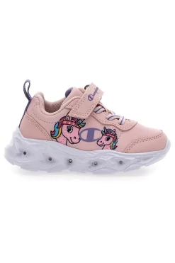 Sneakers rosa con luci chiusura a strappo Champion Funfair Print U TD Low Cut