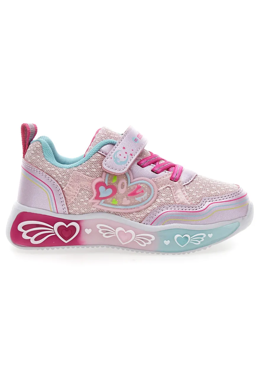 Sneakers rosa con luci e dettagli glitter M-Kids MG25104