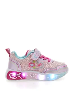 Sneakers rosa con luci e dettagli glitter M-Kids MG25104