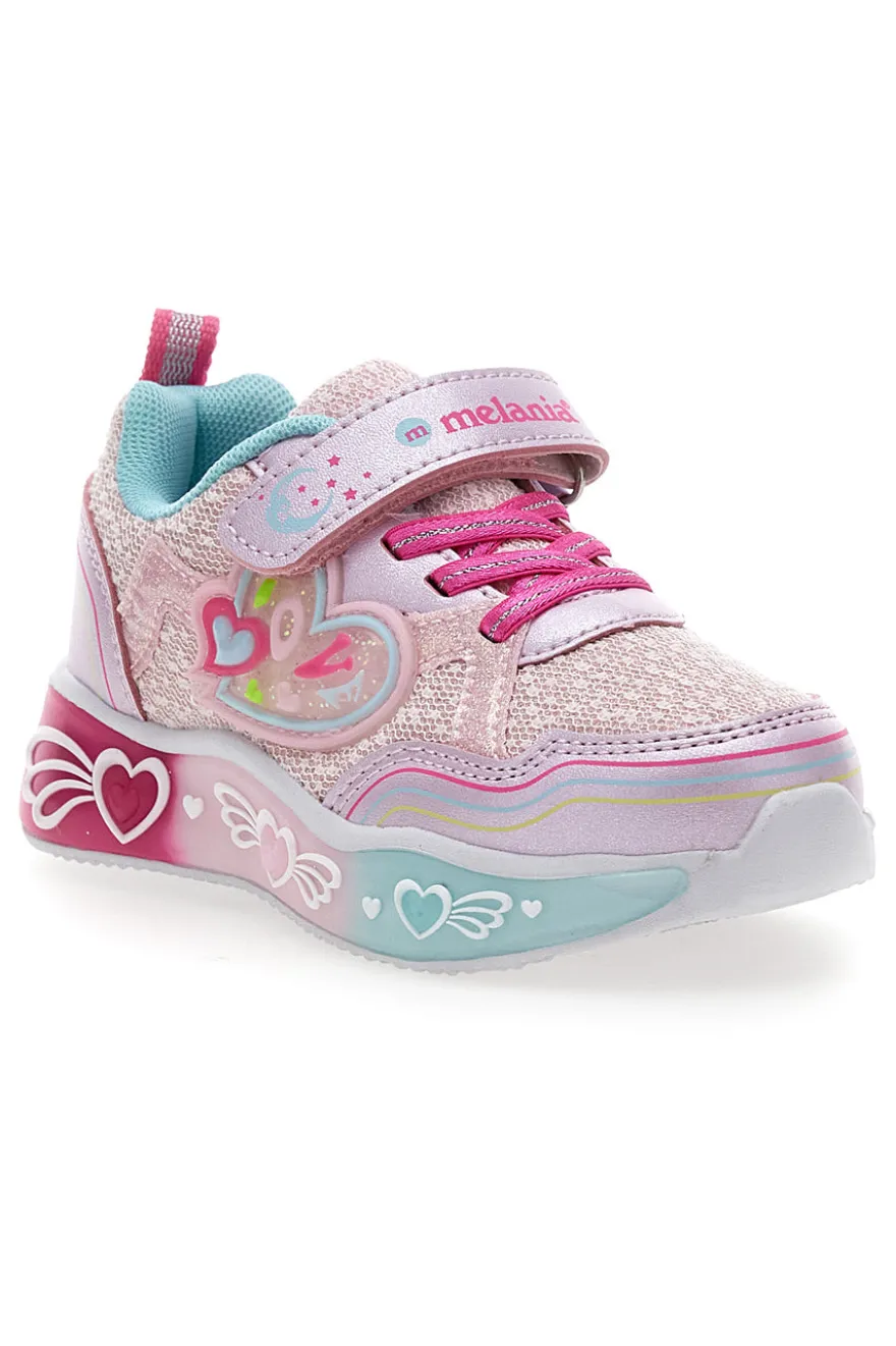 Sneakers rosa con luci e dettagli glitter M-Kids MG25104