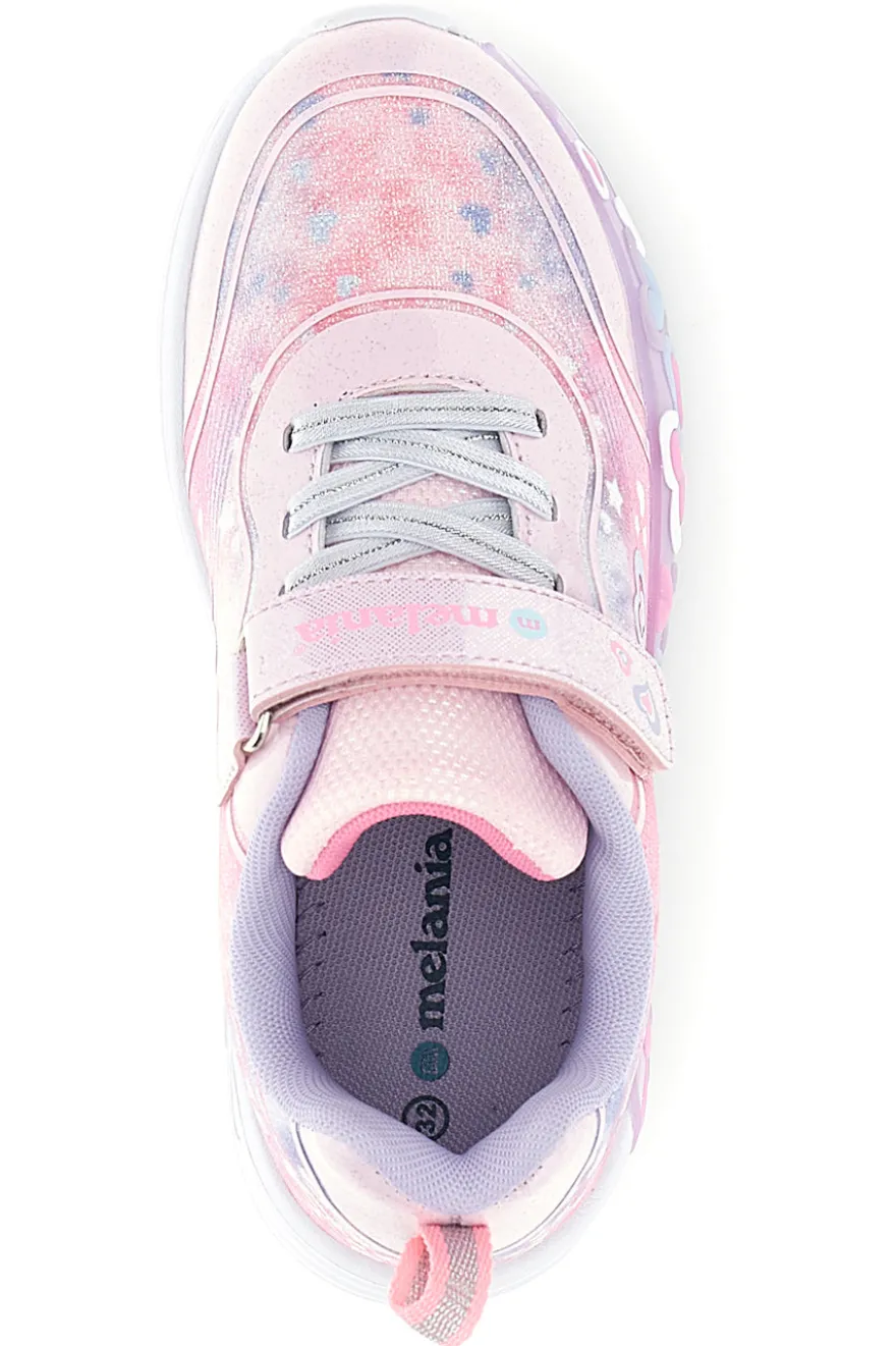 Sneakers rosa con strappi e luci Mkids MJ6036