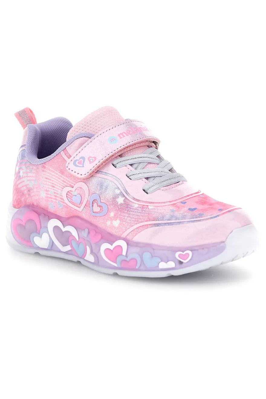 Sneakers rosa con strappi e luci Mkids MJ6036