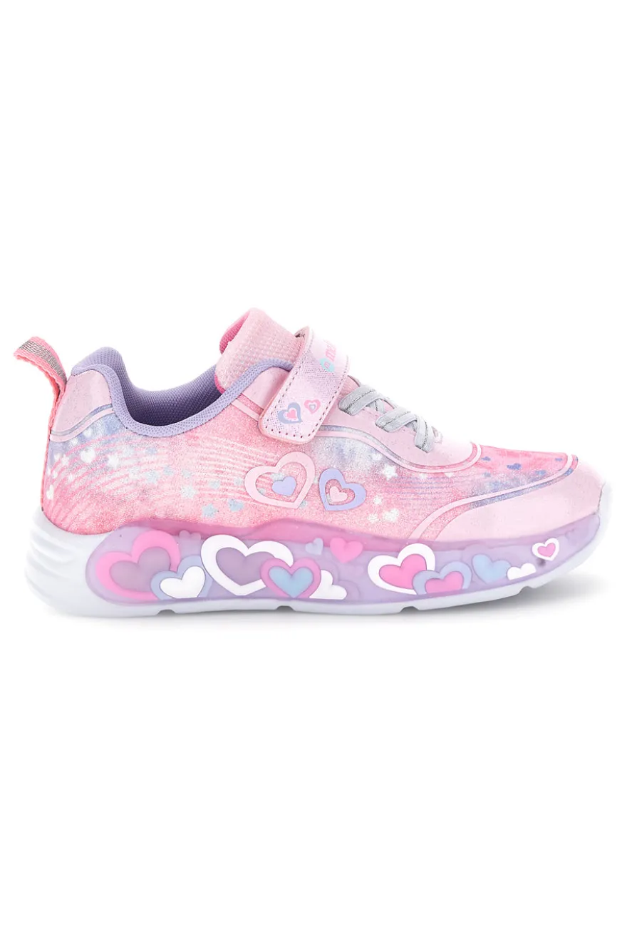 Sneakers rosa con strappi e luci Mkids MJ6036