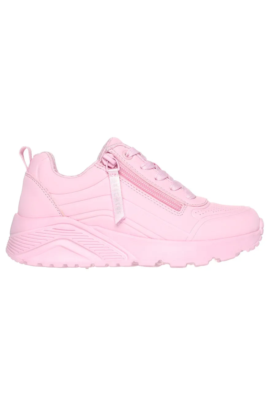 Sneakers rosa con zip laterale e platform Skechers Uno Lite Easy Zip