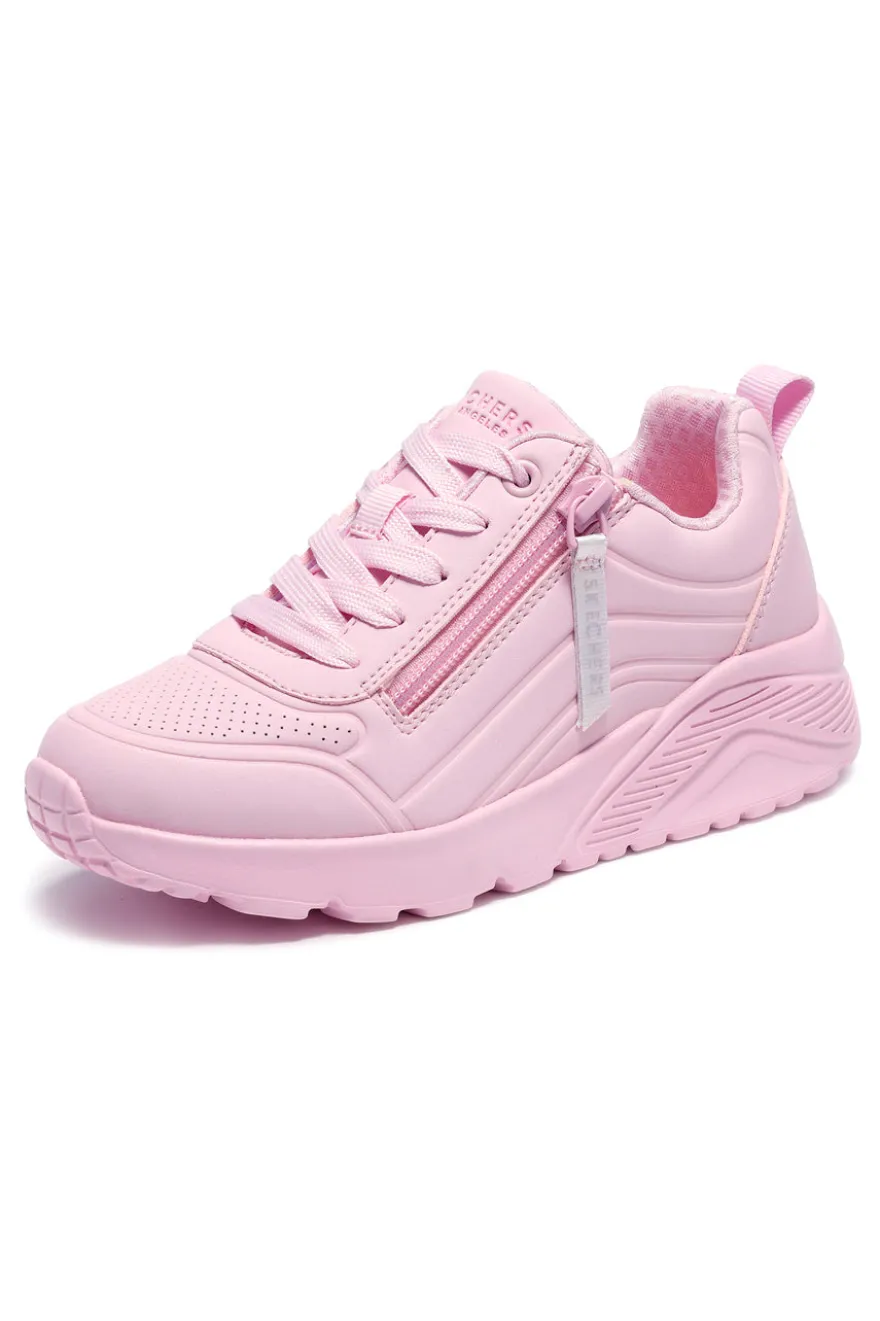 Sneakers rosa con zip laterale e platform Skechers Uno Lite Easy Zip