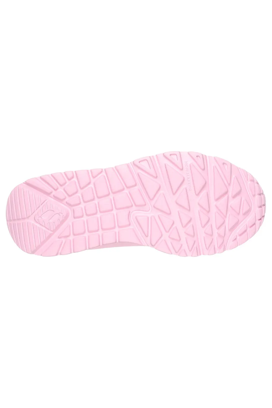 Sneakers rosa con zip laterale e suola platform Skechers Uno Lite Easy Zip