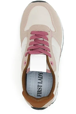 Sneakers rosa e bianche con lacci First Lady GB2015