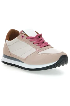Sneakers rosa e bianche con lacci First Lady GB2015