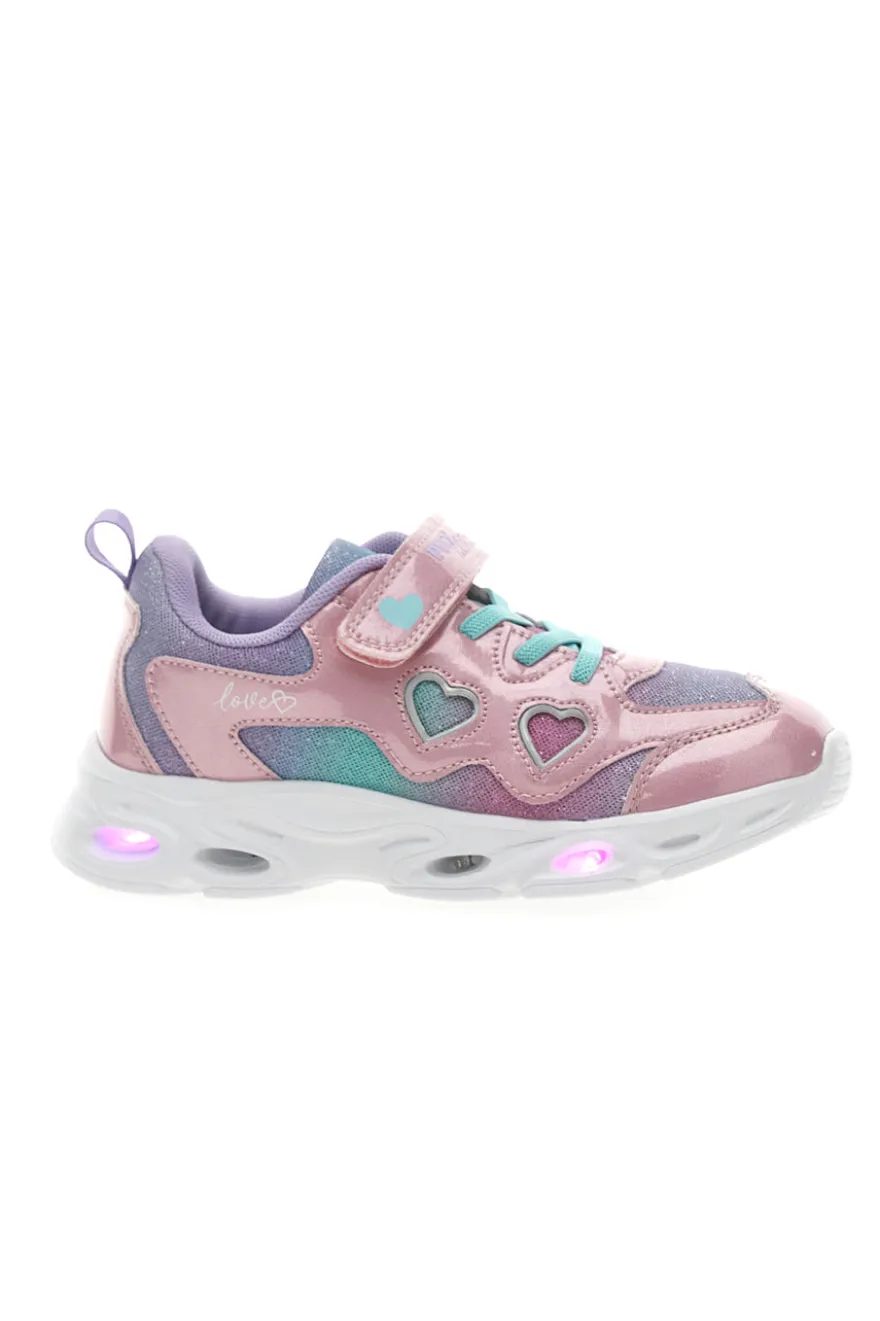Sneakers Rosa e Bianche con Luci PITT KIDS K2517