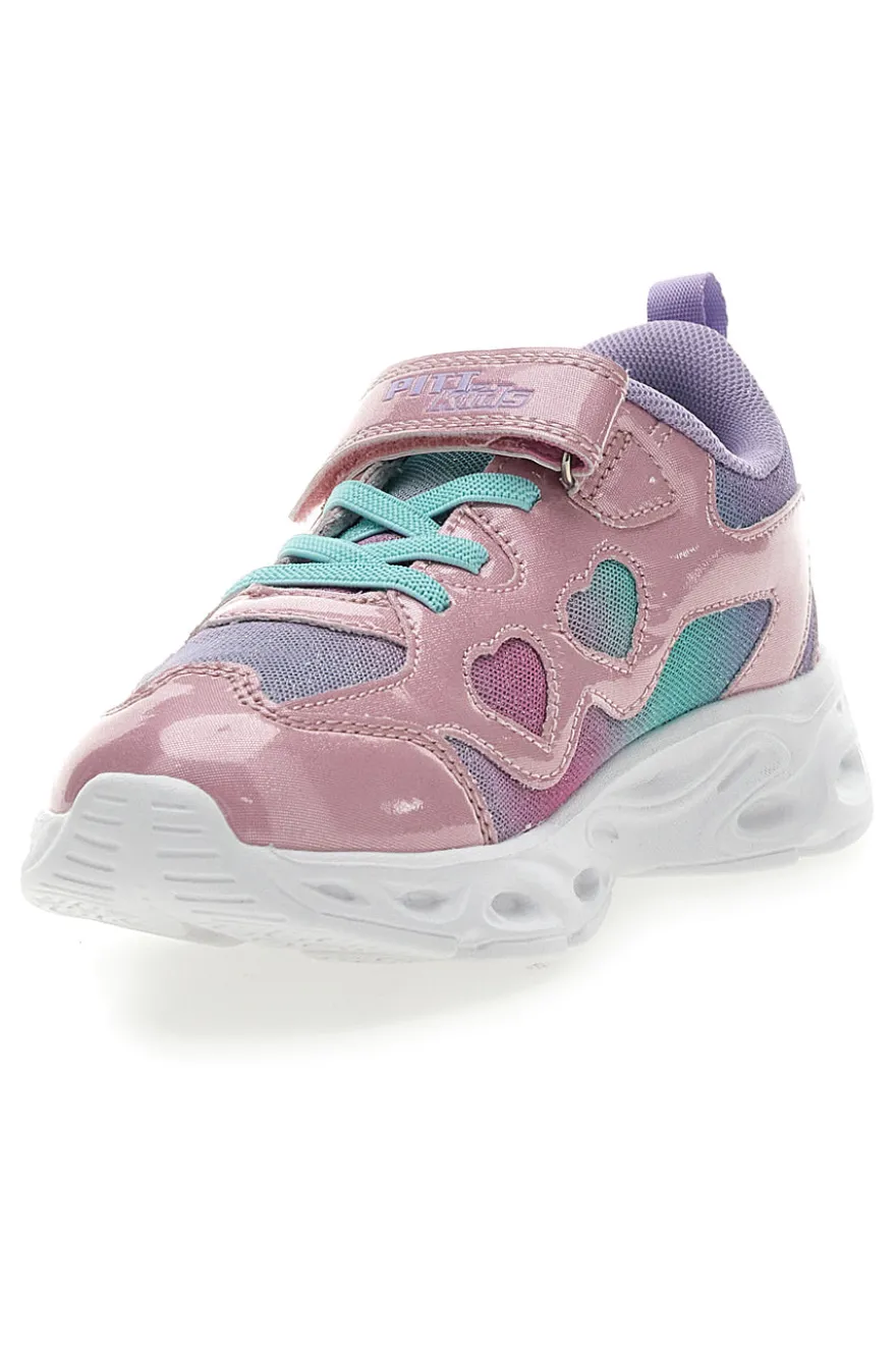 Sneakers Rosa e Bianche con Luci PITT KIDS K2517