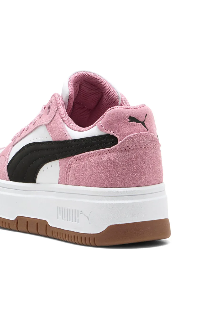 Sneakers rosa e bianche suola flatform Rebound Femme Low SD SoftFoam Puma